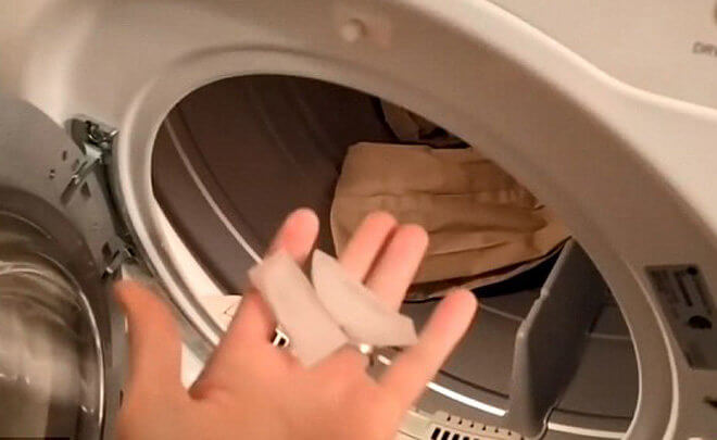 Ice Cubes in the Dryer Means Less Wrinkles on Your Clothes