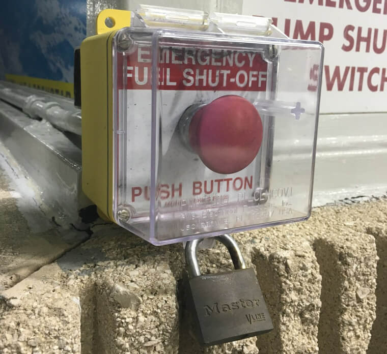 A Lock on the Emergency Fuel Shut-Off Button? Genius