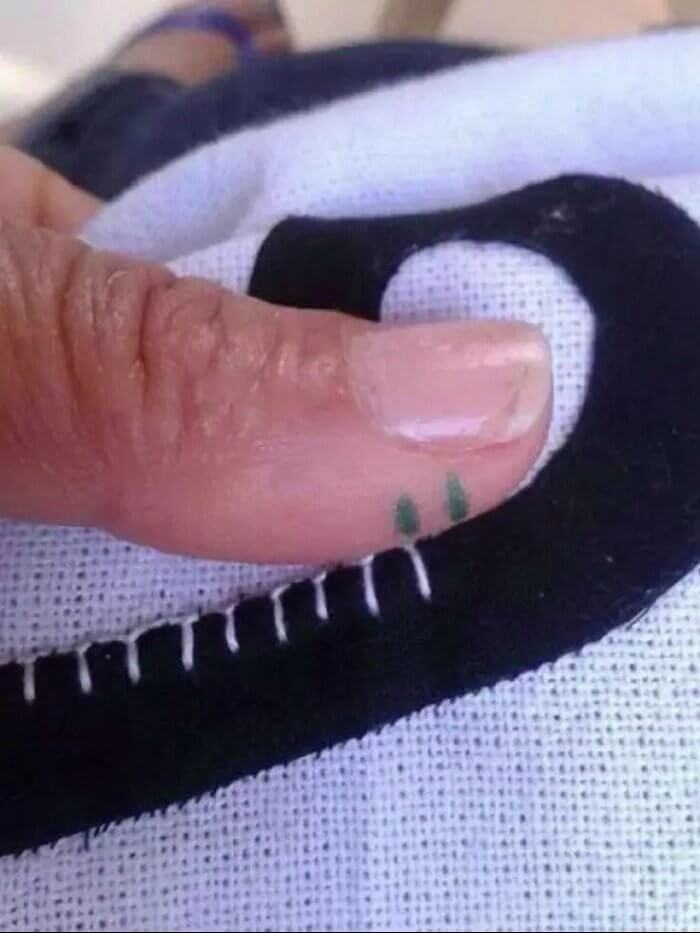 Mark Your Thumb With the Seam Lines