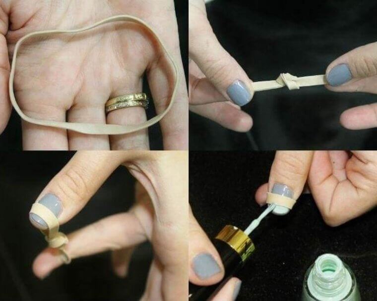 Use an Elastic Band for the Perfect French Manicure