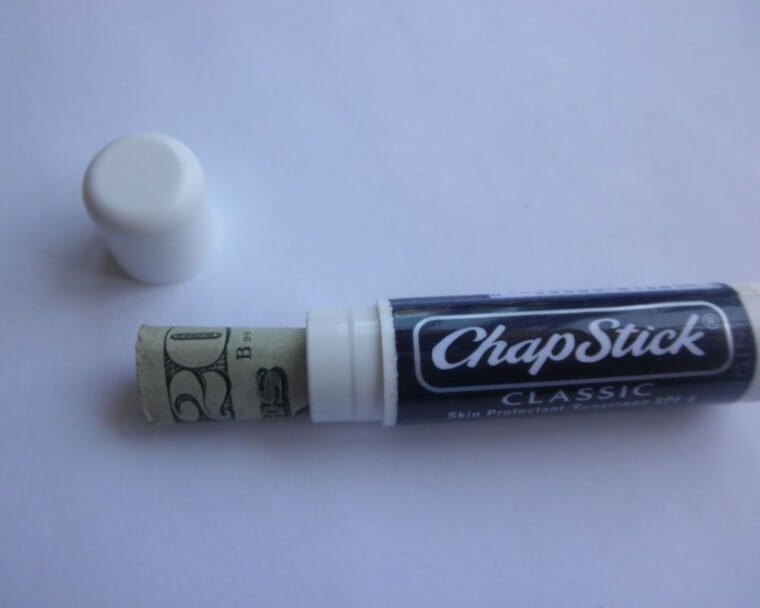 Keep Money Safe in Old Chapstick Containers