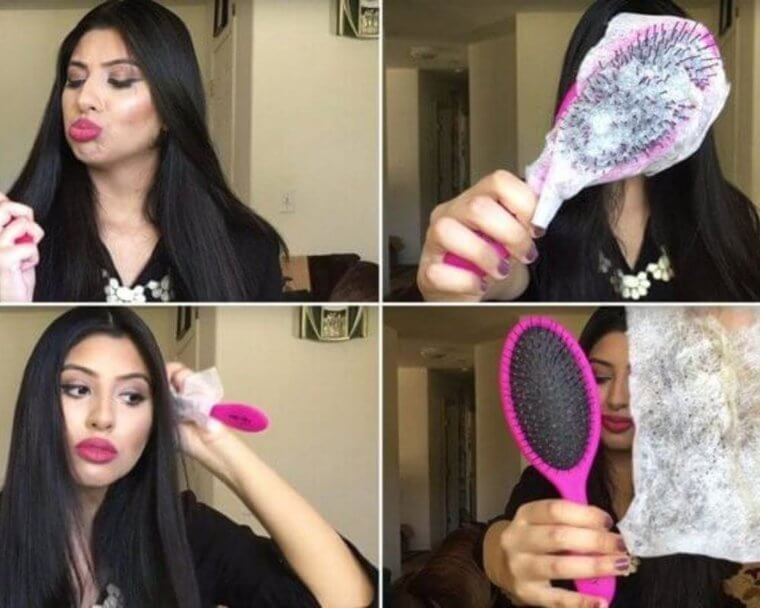 Tame Frizzy Hair Using Everyday Makeup Wipes and Your Hairbrush