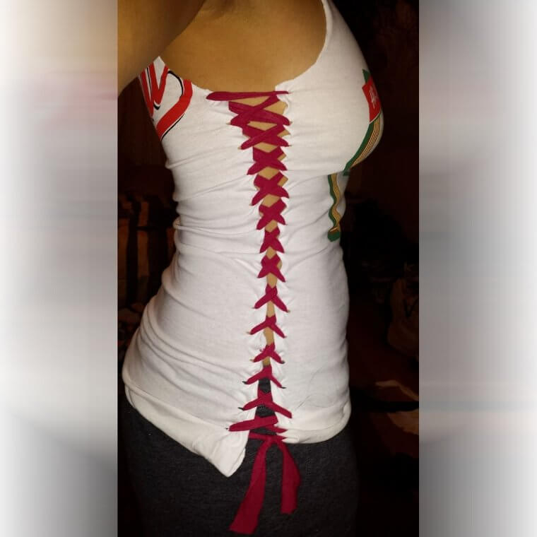Add Corset-Style Details to the Sides or Back of a Tee