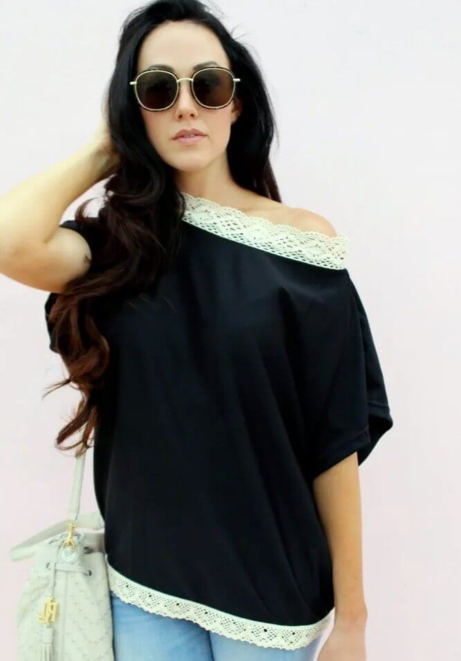 Add Lace to Glam up an Old Tee