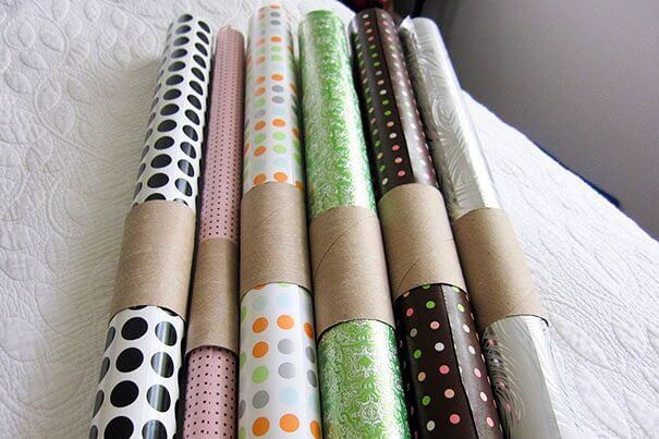 Toilet Rolls to Wrap the Wrapping Paper