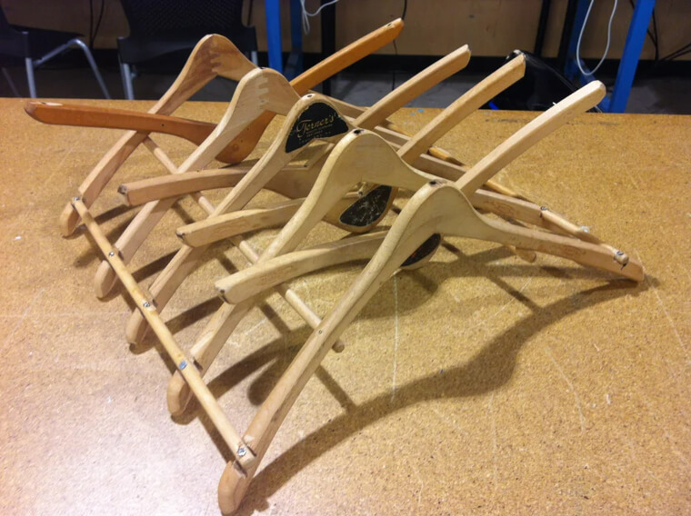 Wooden Hangers as a Dishrack