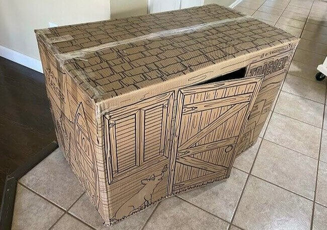 A Delivery Box That Can Invert Into a Children's Playhouse