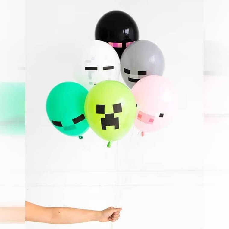 Create Minecraft-Themed Balloons For A Birthday Party