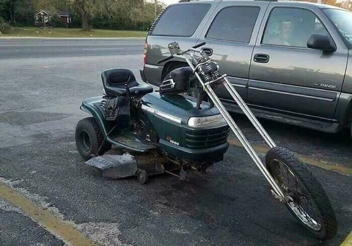 We Wonder How Fast This Lawn Mower Motorcycle Can Go