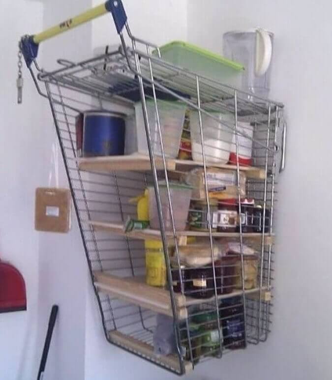 Build Your Own Shelving Unit by Stealing a Grocery Cart