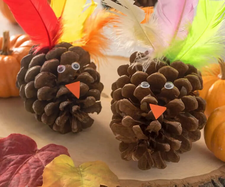 A Thanksgiving Pinecone Craft for All Ages