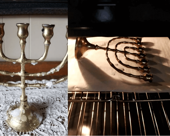 An Easy Way to Clean the Wax off of a Chanukah Menorah