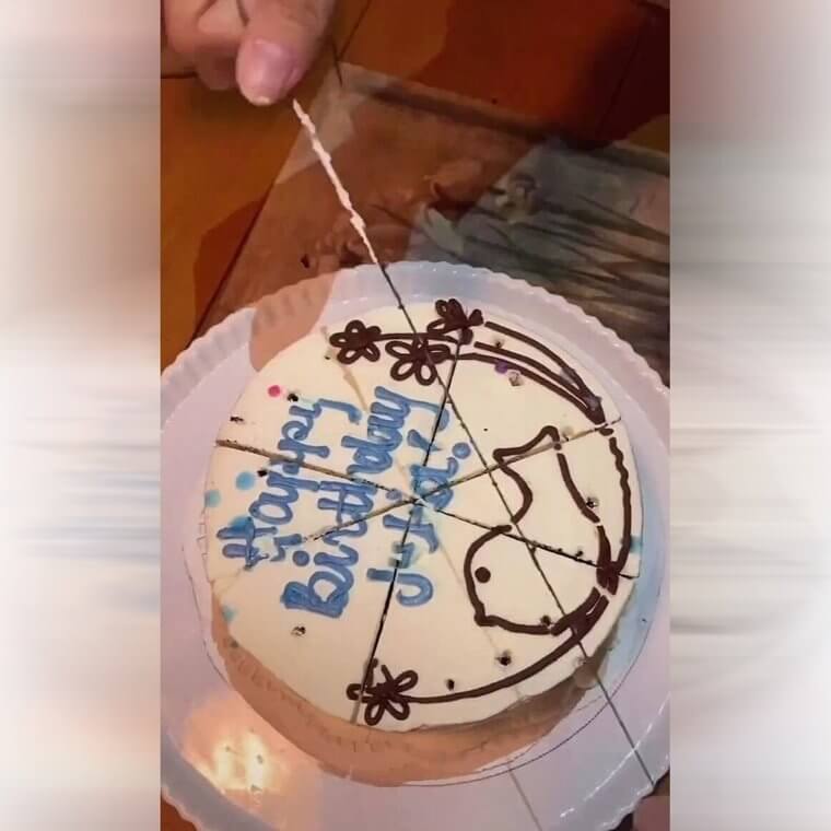 Using Floss to Cut a Cake